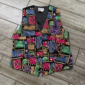 Colorful 90’s Vintage Joyce Geometric Patterned Vest